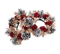 2pcs Christmas Candle Ring Wreath Plastic Table Centrepiece for Advent