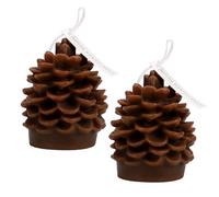2pcs Christmas Candles, 3.1x2.6 Inch Realistic Cute Pine Cone Candles Real Wax Christmas Pinecone Candle Decorations Gift for Thanksgiving Xmas Party Wedding Home Indoor Winter Holiday (Brawn)