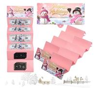 2PCS Christmas Cash Gift Envelope, 2026 New Creative Christmas Party Gifts Money Holder for Cash Gifts with 10 Slots, Surprise Xmas Money Gift Cards Envelopes for Men Women Girl Boy(08)