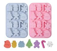 2Pcs Christmas Chocolate Molds, 14 Cavity Non-Stick Christmas Silicone Molds, Baking Tools for Chocolate, Candy, Ice Candy Silicone