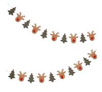 2Pcs Christmas Decorations Bunting Banner,Reindeer Xmas Tree Christmas Banner Wall Decorations for Xmas Party Supplies Indoor Outdoor Fireplace Hanging Decorations