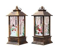 2PCS Christmas Decorations Lights Santa Claus Snowman Light with LED Tea Light Fireless Candles Lamp for Xmas Decor Ornaments Party Decor Gifts