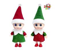 2pcs Christmas Elf Baby Mini Dolls,Christmas Baby Elves Twins Cute Little Elfs,Naughty Tiny Baby Elf Doll Novelty Toys Christmas Tradition Small Dolls for Girls Boys Kids Gift Xmas Stocking Stuffers