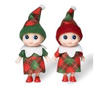 2pcs Christmas Elf Baby Twins,Toddler Elves Christmas Elves Christmas Tradition Mini Elf Baby Doll Christmas Accessory Tiny Elf Dolls for Boys&Girls Xmas Gift Advent Calendar Stocking Stuffers
