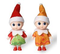 2pcs Christmas Elf Baby Twins,Toddler Elves Christmas Elves Christmas Tradition Mini Elf Baby Doll Christmas Accessory Tiny Elf Dolls for Boys&Girls Xmas Gift Advent Calendar Stocking Stuffers