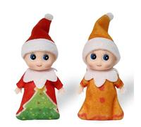 2pcs Christmas Elf Baby Twins,Toddler Elves Christmas Elves Christmas Tradition Mini Elf Baby Doll Christmas Accessory Tiny Elf Dolls for Boys&Girls Xmas Gift Advent Calendar Stocking Stuffers