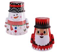 2pcs Christmas Gift Box Iron Tumbler Decorative Storage Box | Smooth Edges, Lovely Tumbler Style, Easy to Use for Gifted Christmas, Tea and Candy Storage