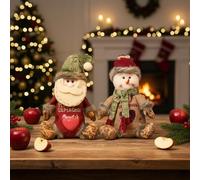 2Pcs Christmas Gifts Bag Zipper Design, 3D Doll Decoration Gift Bag, Reusable Christmas Bags for Presents, Xmas Candy Bags For Packing Apples, Candies, Gifts and Festival Decor