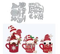 2Pcs Christmas Gnome Snowflake Metal Die Cuts,Merry Christmas Santa Gingerbread Man Cutting Dies Cut Stencils DIY Scrapbooking Decorative Embossing Paper Scrapbooking Card Making