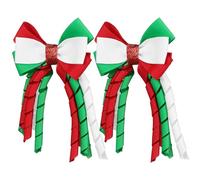 2pcs Christmas Hair Bows Cloth Alligator Clips for Holiday Parties | Festive Design, Fine Craftsmanship, Sturdy Grip, Vibrant Colour, Stays Put, Suitable for Seasonal Gatherings