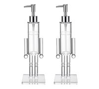 2PCS Christmas Hand Soap Dispensers, Acrylic Nutcracker Soap Dispenser Clear, Decorative Liquid Bottle For Toner Shampoo Shower Gel, Refillable Container For Holiday Hotel Bathroom Kitchen Home Decor