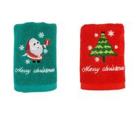 2PCS Christmas Hand Towels, Cotton Dish Washcloth for Kitchen, Christmas Hand Towel Christmas Tea Towels,Kitchen Dish Towels Dishcloths(Red,Blue)