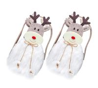 2pcs Christmas Handheld Cloth Gift Bags for Xmas Party Small Items | Xmas Theme, Storing and Packing Treats, Set, Gift Wrapping Supplies for Festive Occasions
