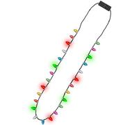 2pcs Christmas Light Necklace Light up, Christmas Bulb Necklace Accessories, Glowing Xmas Party Favors with Colorful 3D Bulbs, 3 Modes Necklace for Ugly Sweater New Year Eves Family Party Favors