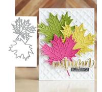 2pcs Christmas Maple Leaf Metal Die Cuts,Merry Christmas Autumn Maple Leaf Cutting Dies Cut Stencils DIY Scrapbooking Decorative Embossing Paper Party Wedding Card Making