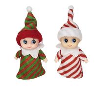 2PCS Christmas Mini Baby Elves, Tiny Elf Dolls - Cheeky Elf Accessories, Twins Christmas Tradition Novelty Toys for Girls, Xmas & New Year Gifts, Stocking Stuffers