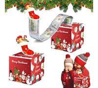 2PCS Christmas Money Box Cash Gift Pull, Christmas Cracker Money, for Cash Gifts, Surprise Pull Out Money Gift Wallet, Festive Stocking Fillers, Money Gift Box