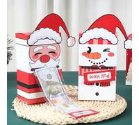 2pcs Christmas Money Box Cash Gift Pull,Christmas Pull Surprise Money Gift Box for Kids/Adult Presents,Novelty Xmas Cash Drawer DIY Cake with Pulling Out Card for Family Friends Party Favor (A)