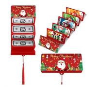 2pcs Christmas Money or Gift Card Holder with 10 Slots, Folding Christmas Money Holders, Surprise Moneys Gift Card Holder for Santa Cash Supplies, Xmas Party Favors for Cash, Checks, Cards (Red)