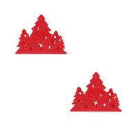 2pcs Christmas Napkin Holder Freestanding Stainless Steel Tree Design | Decorative Tidy Storage, Restaurant Bathroom Use, Red Finish, Modern Vintage Classic Contemporary Style