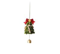 2pcs Christmas Ornament Velvet Bow Christmas Pinecone Small Bell Pendants Jingle Bells Home Decor