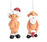2pcs Christmas Ornaments,Gnomes Garden Ornaments,Christmas Naughty Santa,Xmas Novelty Decorations,Suitable For Christmass Tree Decorations And Novelty Party Gifts