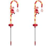 2Pcs Christmas Outdoor Decorations, Solar Candy Cane Lights, 70Cm Waterproof Candy Cane Christmas Decorations For Garden