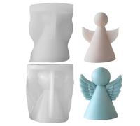 2pcs Christmas Resin Moulds Silicone, Angel Casting Kit, 3D Ornament Silicone for Resin, for Jelly Cake Clay, Christmas Tree & Car Decor, Home Party Decoration, Keychain