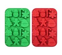 2Pcs Christmas Silicone Chocolate Molds, Xmas Fudge Silicone Molds Santa Claus, Christmas Tree Candy Silicone Molds, Baking Silicone Mold Gifts, Mold Supplies for Chocolate,Fudge,Candles,Jelly