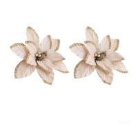 2PCS Christmas Tree Ornaments 30cm Cloth Decoration White(Gold color)