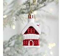 2PCS Christmas Tree Ornaments Set, Shatterproof Plastic Baubles Decorative Hanging Balls for Holiday Party, Fireplace, Mantel, Stair Rail and Festive Home Decor in Seas(House)