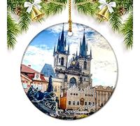 2Pcs Christmas Tree Pendant Czech Old Town Square Hanging