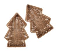 2pcs Christmas Tree Woven Bread Serving Basket for Kitchen and Parties
