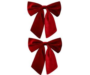 2PCS Christmas Velvet Bow, 19x17cm Christmas Tree Bows, Christmas Decorations For Xmas Tree Garland Wreath Door and Outdoor Decoration Fall Winter Accessories (B-2PC)