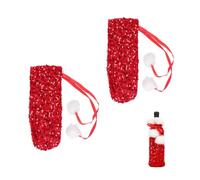 2PCS Christmas Wine Bottle Cover,Christmas Wine Bags Wine Bottle Sleeve Cover Sequin Cloth Champagne Bottles Bags Wine Bottle Sweater Cover with Shiny Sequin Cloth for Christmas Decor