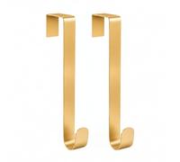 2Pcs Christmas Wreath Door Hanger 30cm Gold Metal Over Door Wreath Holder | Fits Doors up to 4.5 cm Thick, Rust-Resistant Metal for Christmas Wreaths, Home, Office and Seasonal Decorations