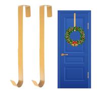 2Pcs Christmas Wreath Door Hanger - 38cm Metal Front Door Wreath Holder Over Door Hook for Christmas Home Office Wall Wedding Hanging Decorations Wreaths