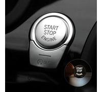 2pcs Chrome Engine Stop Push Switch Button Covers Compatible with 5 Series F10 and For GT F07 2011-2017, ABS Silver Interior Trim Accessory