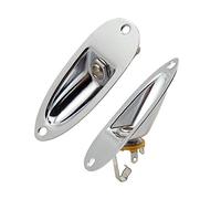 2pcs Chrome Loaded Guitar Output Jack Plug Socket With Plate Mono for Fender Strat Stratocater Style Electric Guitar 1/4"