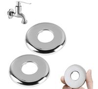2PCS Chrome Pipe Cover,Round Valve Radiator Base Plate,High Collar Steel Radiator Pipe Covers Chrome,Pipe Covers Chrome,Tap Hole Cover,High Quality Material,Long Lasting Durability,Safety Protection