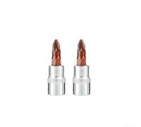 2pcs Chrome Vanadium Steel Screwdriver Bits Ph1 Ph2 Ph3 Pz1 Pz2 Pz3 Cross Head 1/4 Inch Hex Shank For Electrician Repair(PZ2)