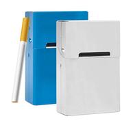 2pcs cigarette cases,aluminum cigarette box,lightweight cigarette case,with magnetic switch flip top closure metal cigarette case,women and men's cigarette cases,holds 20 cigarette storage case