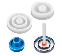 2Pcs Circle Silicone Mould Candle Holder, Reusable Silicone Candlestick Mould, White DIY Round Silicone Moulds Candle Holder, Resin Epoxy Casting Mould for Making Soap Lipstick Holders