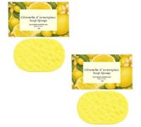 2PCS Citronella and Lemongrass Soap Sponge, Exfoliatings Bath Sponges, Reusable Shower Sponges for Adults and Kids, Super Soft Body Wash Sponge for Shower, Gentle Peeling Scrubber Bathing Tool