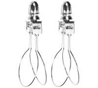2pcs Clamp on Lampshade Adapter Lamp Shade Holder for E26 E27 Bulbs | Metal Silver Finish, Matching Top for Table Lamps and Lamp Building, Smooth Bright Surface