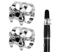 2pcs Clarinet Ligature, Premium Metal Clarinet Ligature B Flat with Adjustable Screw Clarinet Mouthpiece Ligature Easy To Use Clarinet Ligature Practical Accessories