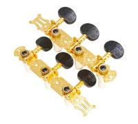 2pcs Classical Guitar Knobs Chords Open Black Gold Chords A Pair Of Guitar Tuning Chords with Screws Fine Pattern Guitar Parts