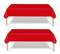 2Pcs Classy Red 137*274cm Disposable Tablecloth Decorations for Kids Christmas, Red Table Cloth Table Covers King Charles Coronation Decorations Tablecloths Party for Xmas Birthday Coronation Party