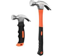 2pcs Claw Hammer Set, 8oz Mini & 16oz Straight Rip Hammer
