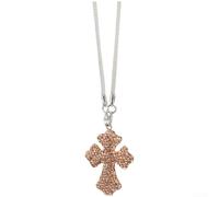 2pcs Clay Car Hanging Ornament with Gemstone Cross Design, 17cm Elegant Interior Pendant Decor for Vehicle, Pink Blue Red for champagne(Gold)